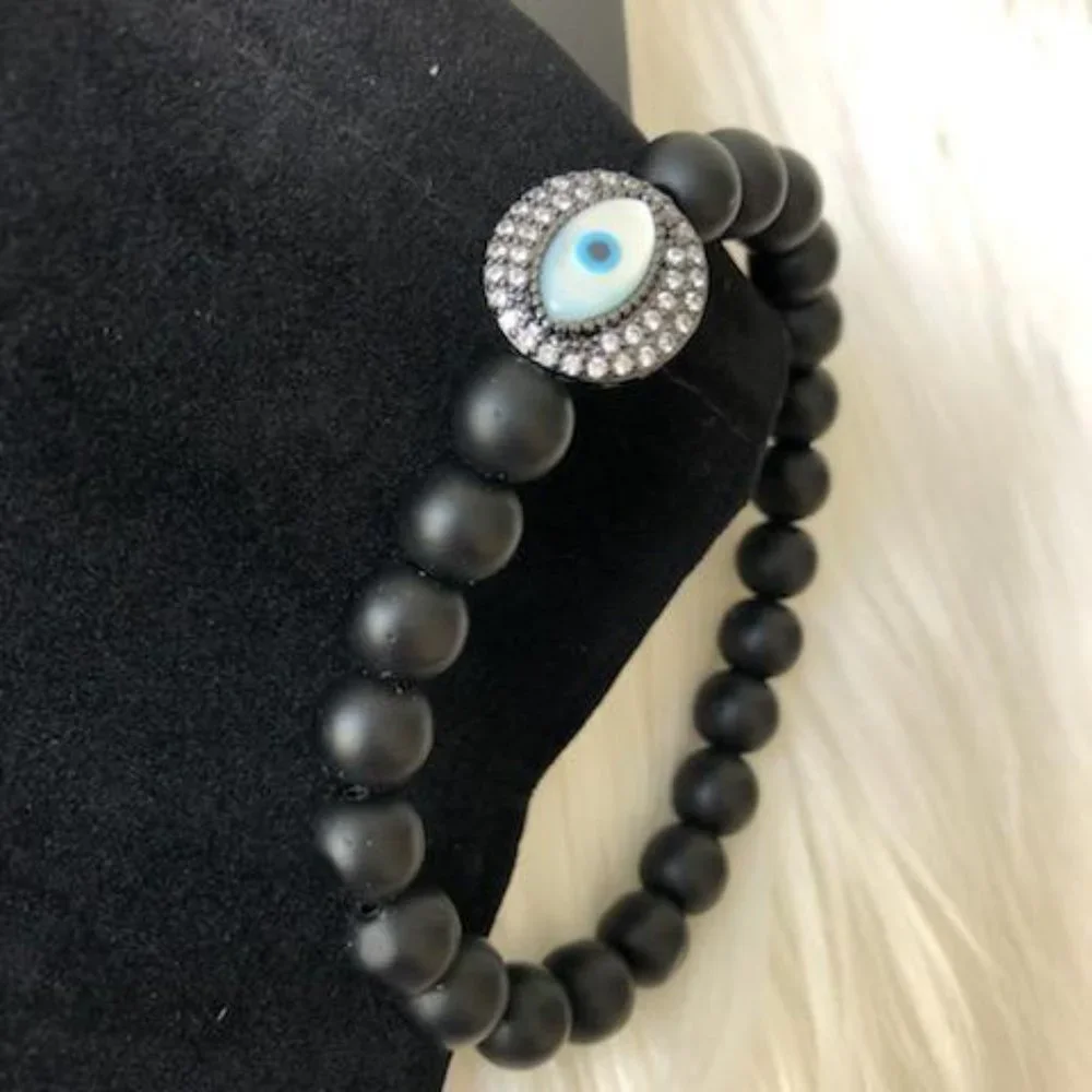 Evil Eye Beaded Stretch Bracelet